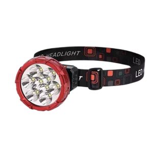 Lanterna de cap reincarcabila cu 9 led-uri , culoare: rosu, set: 2 buc