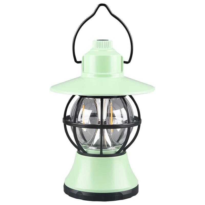 Sport si Outdoor - Camping - Articole solare camping - Lampi si lanterne camping - Lampa portabila de camping vintage cu LED , culoare: verde, set: 2 buc - Infinity.ro