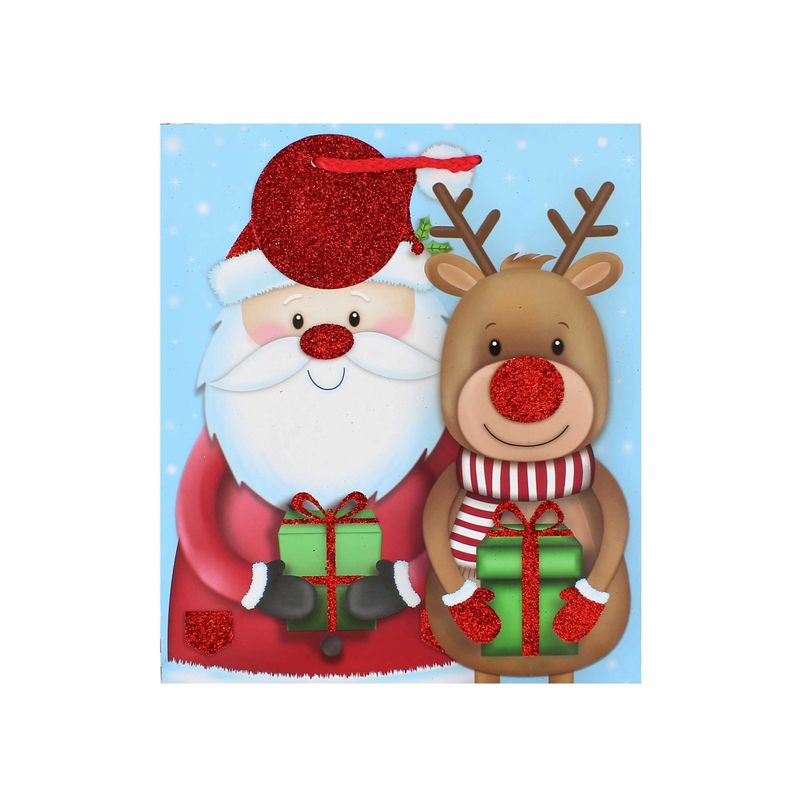 Market - Cadouri - Pungi cadou si accesorii - Punga cadou Craciun SDE M SANTA/REINDEER - Infinity.ro