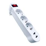 Casa si Gradina - Electrice - Accesorii electrice - Accesorii prize si intrerupatoare - Adaptor stecher ceramic cu USB si intrerupator , culoare: alb - Infinity.ro