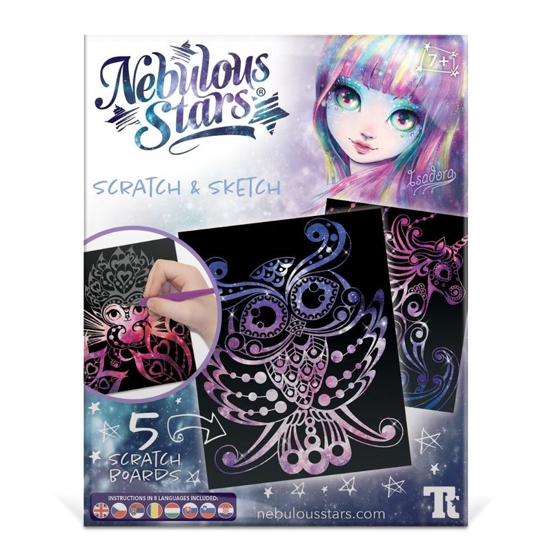 Jucarii, Copii si Bebe - Jucarii si jocuri - Jucarii & jocuri educative - Seturi de artizanat - Set de Arta "Scratch & Sketch" cu Personajul Isadora – Nebulous Stars - Infinity.ro