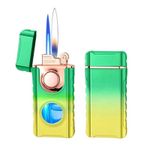 Casa si Gradina - Bucatarie si vesela - Ustensile bucatarie - Aprinzatoare aragaz - Bricheta metalica, cu flacara duala, rezistenta la vant, cu gaz , culoare: verde/galben - Infinity.ro