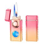 Casa si Gradina - Bucatarie si vesela - Ustensile bucatarie - Aprinzatoare aragaz - Bricheta metalica, cu flacara duala, rezistenta la vant, cu gaz , culoare: roz/galben - Infinity.ro