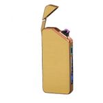 Market - Tutun si tigari - Articole si accesorii tutun - Bricheta electrica reincarcabila cu dublu arc , culoare: auriu - Infinity.ro