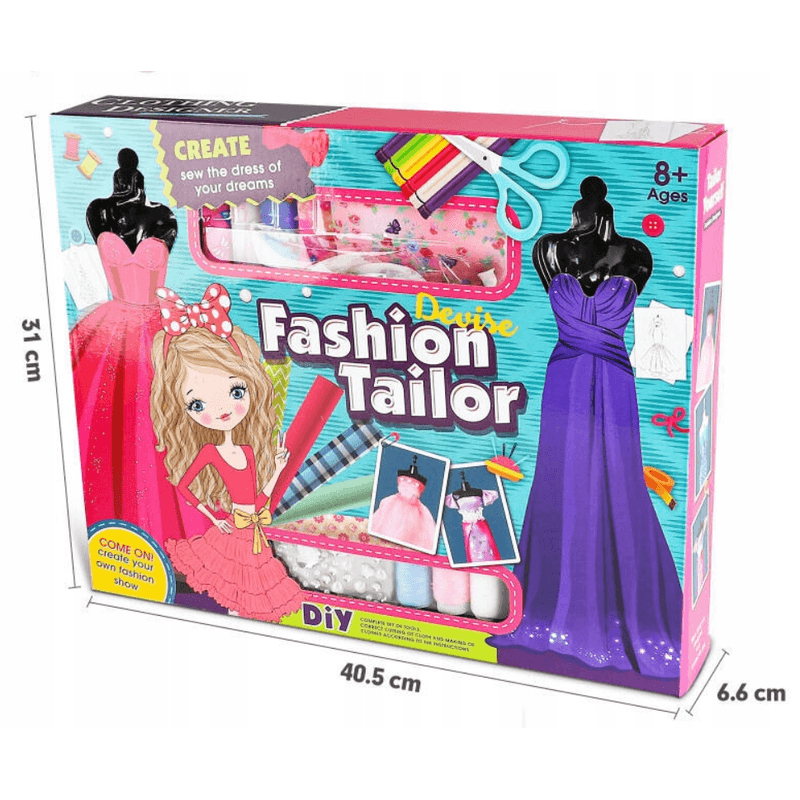 Jucarii, Copii si Bebe - Jucarii si jocuri - Jucarii & jocuri educative - Jocuri si jucarii educative - Set creativ pentru viitorul designer de moda, Fashion tailor, Multicolor - Infinity.ro