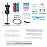 Jucarii, Copii si Bebe - Jucarii si jocuri - Jucarii & jocuri educative - Jocuri si jucarii educative - Set creativ pentru viitorul designer de moda, Fashion tailor, Multicolor - Infinity.ro