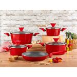 Casa si Gradina - Bucatarie si vesela - Vase pentru gatit - Oale si cratite - Set oale 9 piese, Zilan ZLN-3260, Material aluminiu, Interior granit, Compatibil inductie - Infinity.ro
