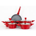 Casa si Gradina - Bucatarie si vesela - Vase pentru gatit - Oale si cratite - Set oale 9 piese, Zilan ZLN-3260, Material aluminiu, Interior granit, Compatibil inductie - Infinity.ro
