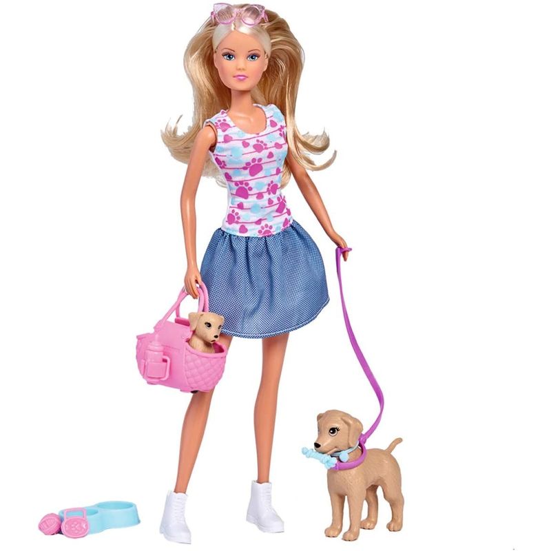 Jucarii, Copii si Bebe - Jucarii si jocuri - Papusi si accesorii - Papusi - Papusa steffi love cu catelusii la plimbare - Infinity.ro