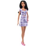 Jucarii, Copii si Bebe - Jucarii si jocuri - Papusi si accesorii - Papusi - PAPUSA BARBIE FASHIONISTA BRUNETA CU ROCHIE MOV - Infinity.ro