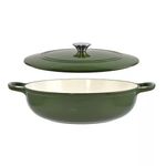 Casa si Gradina - Bucatarie si vesela - Vase pentru gatit - Oale si cratite - Cratita din Fonta Emailata 27 cm, Verde - Infinity.ro