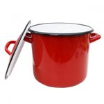 Casa si Gradina - Bucatarie si vesela - Vase pentru gatit - Oale si cratite - Oala emailata 15l rosie cu capac - Infinity.ro