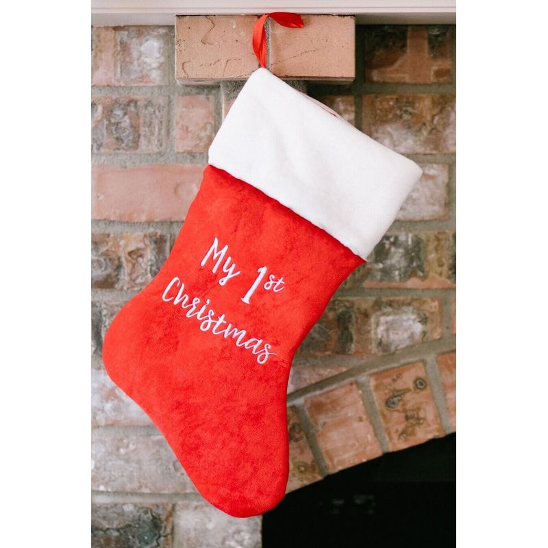 Casa si Gradina - Decoratiuni - Decoratiuni de sezon - Cizmulita pentru cadouri My First Christmas Pearhead - Infinity.ro