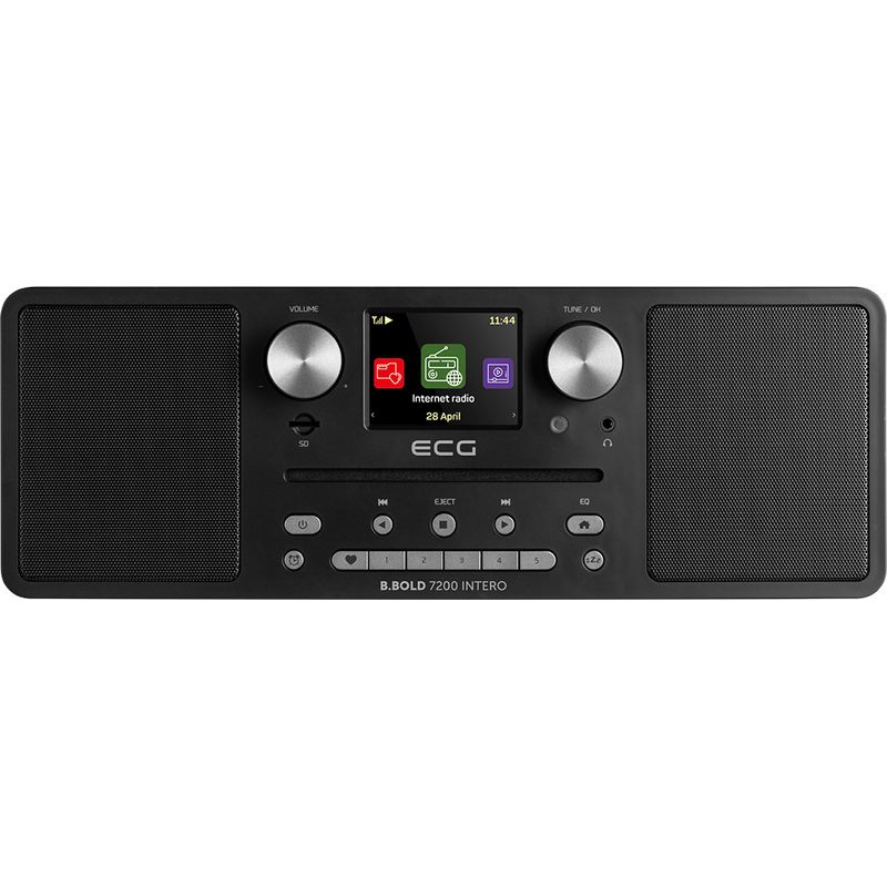 TV, Audio-Video si Foto - Portabile audio - Radio - Internet radio ECG B.BOLD 7200 Intero Black, FM + DAB, stereo 2 × 10 W, CD audio si MP3, Bluetooth, USB, carcasa lemn - Infinity.ro