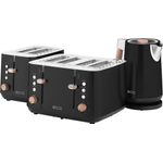 Electronice si Electrocasnice - Electrocasnice bucatarie - Preparare paine - Prajitoare de paine - Prajitor de paine ECG ST 4768 Timber Black, 1850 W, 4 felii, 7 grade de rumenire, otel inoxidabil si elemente din lemn - Infinity.ro