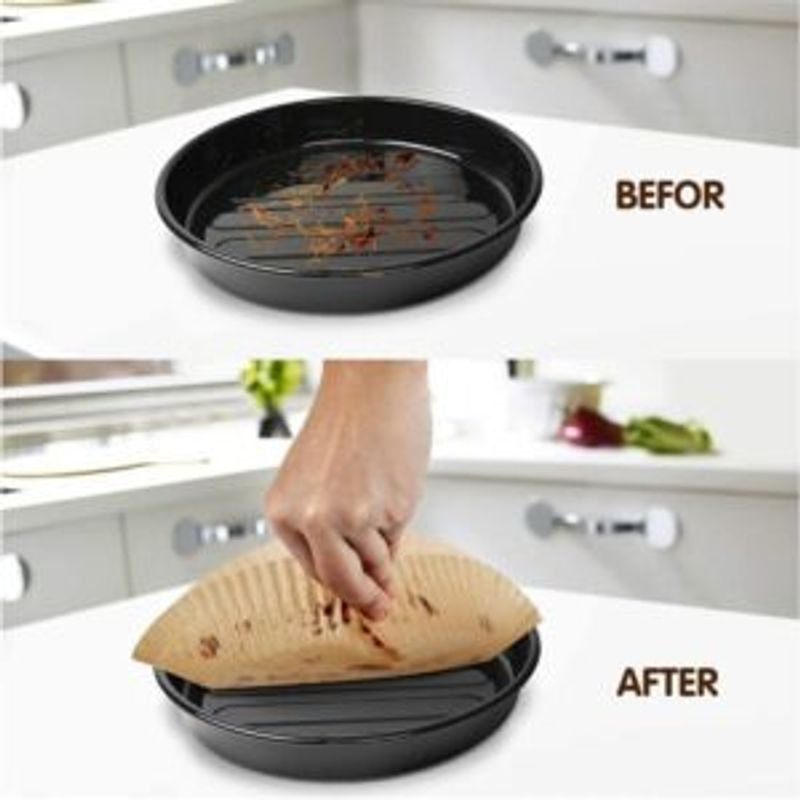 Casa si Gradina - Bucatarie si vesela - Vase pentru gatit - Tavi copt - Hartie de copt pentru AirFryer rotund 24cm, 50 buc - Infinity.ro