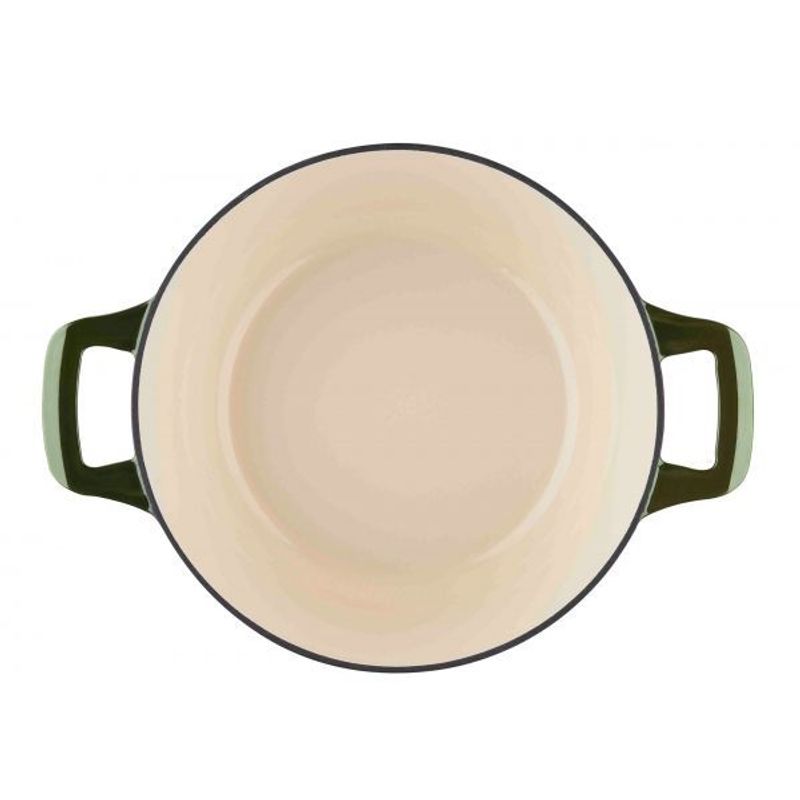 Casa si Gradina - Bucatarie si vesela - Vase pentru gatit - Oale si cratite - Cratita fonta emailata cu capac 26cm Green - Infinity.ro