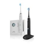 Ingrijire personala si Cosmetice - Igiena dentara - Periute de dinti electrice - Set 2 x Periuta de dinti electrica sonica ETA Sonetic 3707 90010, dezinfectare UV, IPX7, MicroBUBBLES, alb si negru - Infinity.ro