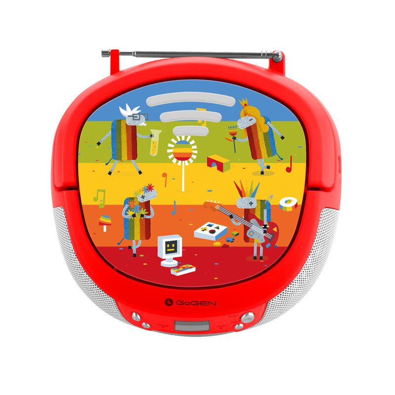 TV, Audio-Video si Foto - Portabile audio - Radio - Radio CD pentru copii GoGEN DECKO B, 2 x 0,8 W, Bluetooth, karaoke, microfon, MP 3, USB, AUX in, rosu - Infinity.ro
