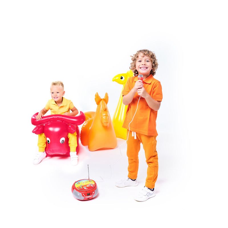 TV, Audio-Video si Foto - Portabile audio - Radio - Radio CD pentru copii GoGEN DECKO B, 2 x 0,8 W, Bluetooth, karaoke, microfon, MP 3, USB, AUX in, rosu - Infinity.ro