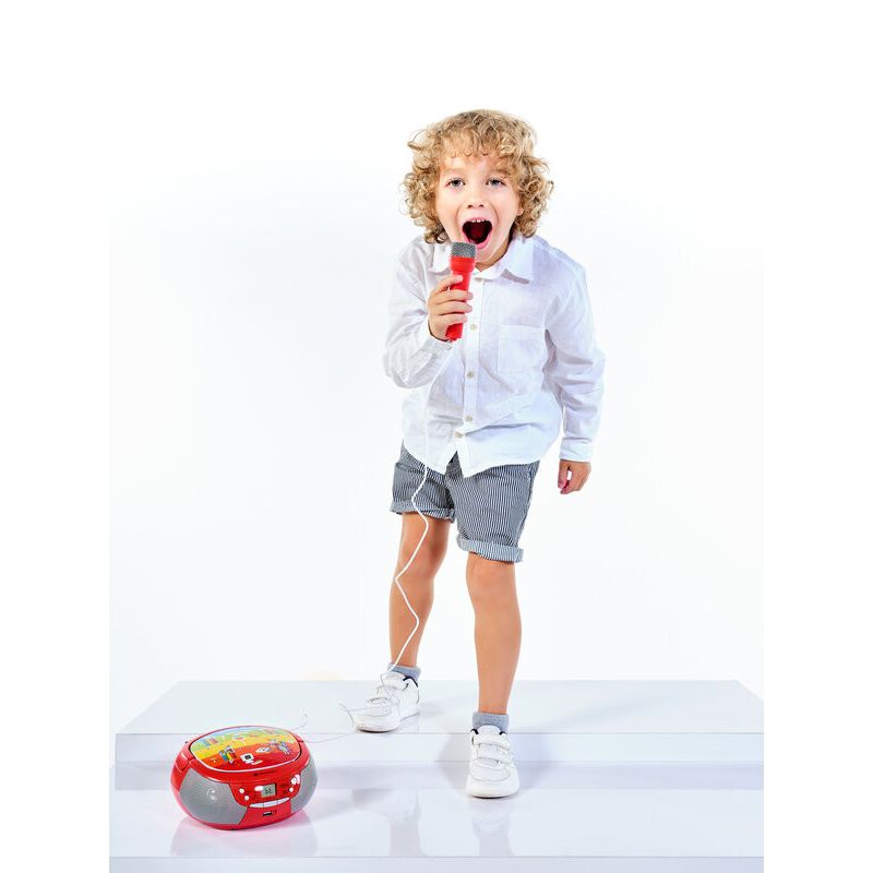 TV, Audio-Video si Foto - Portabile audio - Radio - Radio CD pentru copii GoGEN DECKO B, 2 x 0,8 W, Bluetooth, karaoke, microfon, MP 3, USB, AUX in, rosu - Infinity.ro