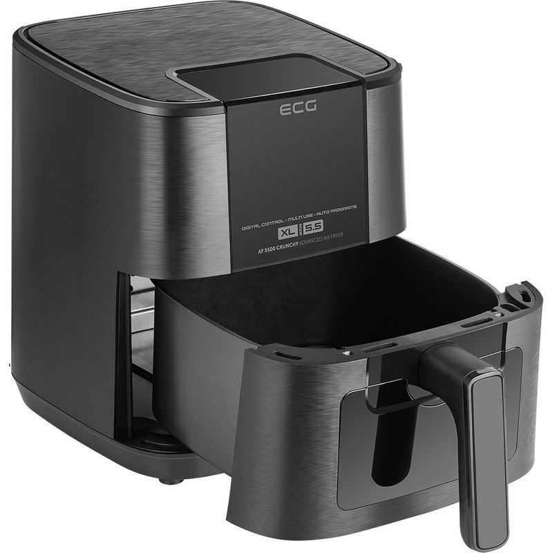 Electronice si Electrocasnice - Electrocasnice bucatarie - Aparate de gatit & desert - Friteuze - Friteuza cu aer cald ECG AF 5500 Crunchy, 5.5 L, 1350 W, control temperatura 80-200°C - Infinity.ro