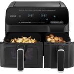 Electronice si Electrocasnice - Electrocasnice bucatarie - Aparate de gatit & desert - Friteuze - Friteuza dubla cu aer cald ECG AF 8300 Dual Fry, 5.2 + 3.1 litri, 2700 W, 8 programe, control temperatura 80-200°C - Infinity.ro