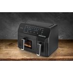 Electronice si Electrocasnice - Electrocasnice bucatarie - Aparate de gatit & desert - Friteuze - Friteuza dubla cu aer cald ECG AF 8300 Dual Fry, 5.2 + 3.1 litri, 2700 W, 8 programe, control temperatura 80-200°C - Infinity.ro