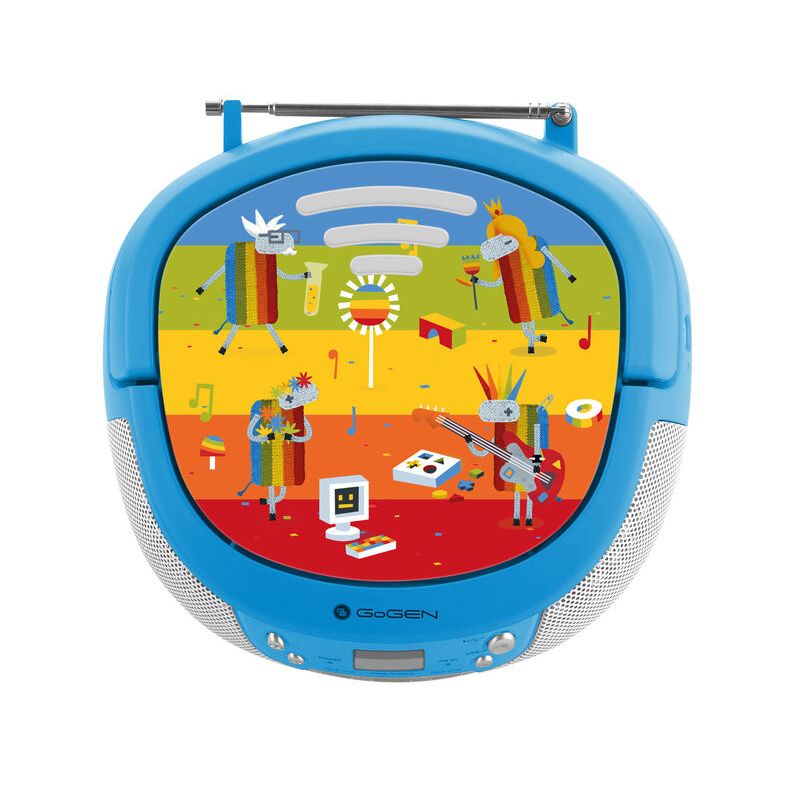 TV, Audio-Video si Foto - Portabile audio - Radio - Radio CD pentru copii GoGEN DECKO B, 2 x 0,8 W, Bluetooth, karaoke, microfon, MP 3, USB, AUX in, albastru - Infinity.ro