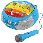 TV, Audio-Video si Foto - Portabile audio - Radio - Radio CD pentru copii GoGEN DECKO B, 2 x 0,8 W, Bluetooth, karaoke, microfon, MP 3, USB, AUX in, albastru - Infinity.ro