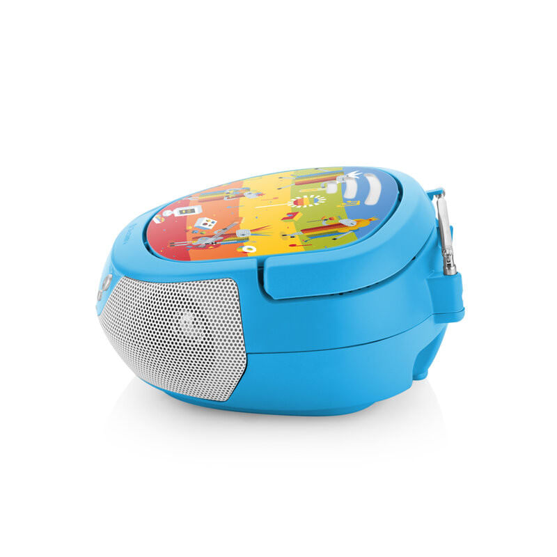 TV, Audio-Video si Foto - Portabile audio - Radio - Radio CD pentru copii GoGEN DECKO B, 2 x 0,8 W, Bluetooth, karaoke, microfon, MP 3, USB, AUX in, albastru - Infinity.ro