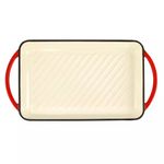 Casa si Gradina - Bucatarie si vesela - Vase pentru gatit - Tavi copt - Tava Grill din Fonta Emailata  33x21,5 cm, Rosie - Infinity.ro