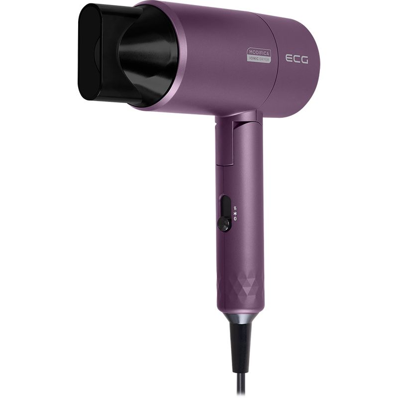 Ingrijire personala si Cosmetice - Aparate & accesorii ingrijire personala - Hair styling - Uscatoare de par - Uscator de par cu ionizare ECG Modifica Chiara, 1600 W, 2 niveluri de temperatura, concentrator, violet - Infinity.ro