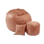 Casa si Gradina - Mobilier - Scaune si fotolii - Fotolii - Set Fotoliu Matusalem cu Otoman (suport picioare) si perna, material textil, Maro deschis - Infinity.ro