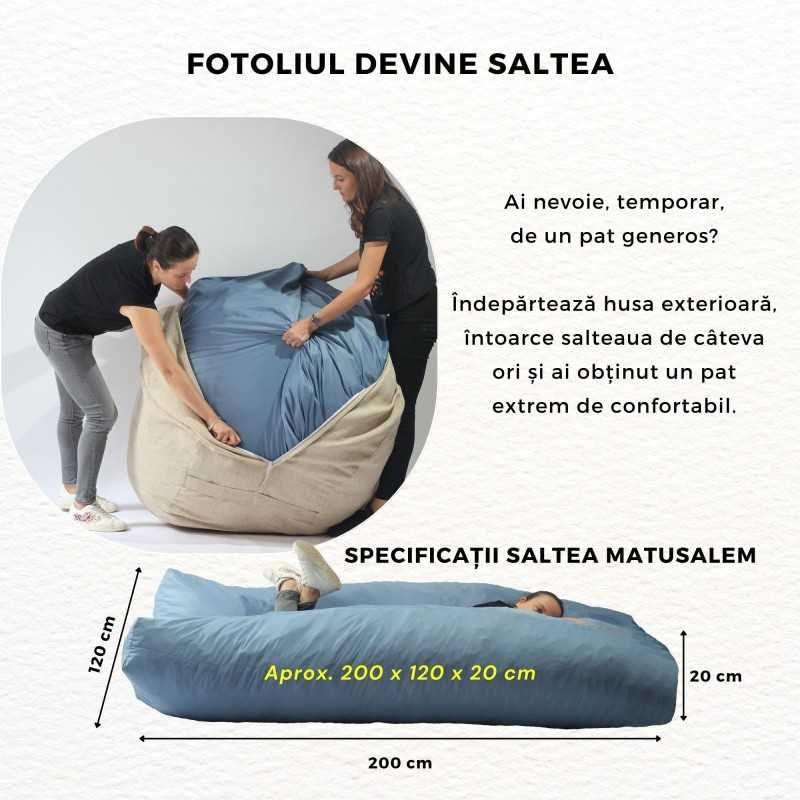 Casa si Gradina - Mobilier - Scaune si fotolii - Fotolii - Set Fotoliu Matusalem cu Otoman (suport picioare) si perna, material textil, Maro deschis - Infinity.ro
