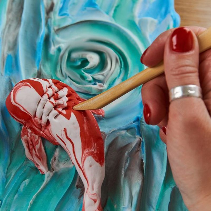 Carti si Birotica - Rechizite - Plastilina - Set pictura 3D cu argila usoara, 30*40cm - Fishes - Infinity.ro