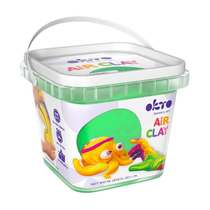Carti si Birotica - Rechizite - Plastilina - Air Clay pentru modelaj, 200g, Okto - Verde - Infinity.ro