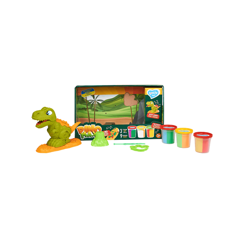 Carti si Birotica - Rechizite - Plastilina - Set plastilina, accesorii si jucarie pentru modelaj Lovin - Dino Max - Infinity.ro