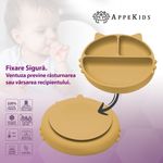 Jucarii, Copii si Bebe - Hrana si alaptare - Biberoane, suzete si accesorii hranire - Articole hranire bebelusi - Farfurie compartimentata din silicon cu ventuza, AppeKids - Kitty - Honey - Infinity.ro
