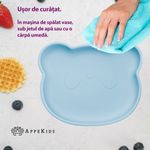 Jucarii, Copii si Bebe - Hrana si alaptare - Biberoane, suzete si accesorii hranire - Articole hranire bebelusi - Farfurie din silicon cu ventuza, AppeKids, The Little Bear - Aqua Blue - Infinity.ro