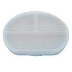 Jucarii, Copii si Bebe - Hrana si alaptare - Biberoane, suzete si accesorii hranire - Articole hranire bebelusi - Farfurie compartimentata din silicon cu ventuza si capac, AppeKids - Aqua Blue - Infinity.ro