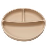 Jucarii, Copii si Bebe - Hrana si alaptare - Biberoane, suzete si accesorii hranire - Articole hranire bebelusi - Farfurie compartimentata din silicon cu ventuza, AppeKids - Bubble Beige - Infinity.ro