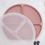 Jucarii, Copii si Bebe - Hrana si alaptare - Biberoane, suzete si accesorii hranire - Articole hranire bebelusi - Farfurie compartimentata din silicon cu ventuza si capac, AppeKids - Old Rose - Infinity.ro