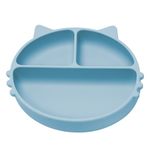 Jucarii, Copii si Bebe - Hrana si alaptare - Biberoane, suzete si accesorii hranire - Articole hranire bebelusi - Farfurie compartimentata din silicon cu ventuza, AppeKids - Kitty - Aqua Blue - Infinity.ro