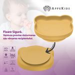 Jucarii, Copii si Bebe - Hrana si alaptare - Biberoane, suzete si accesorii hranire - Articole hranire bebelusi - Farfurie din silicon cu ventuza, AppeKids, The Little Bear - Honey - Infinity.ro