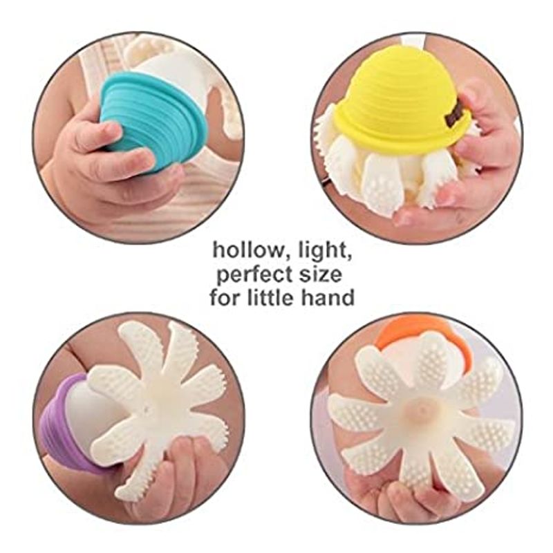 Jucarii, Copii si Bebe - Jucarii si jocuri - Jucarii bebelusi - Jucarii pentru dentitie - INEL GINGIVAL DIN SILICON, MOMBELLA - OCTOPUS ROZ - Infinity.ro