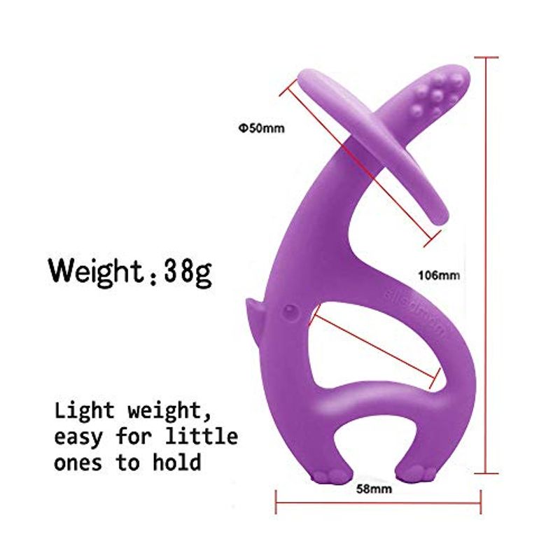 Jucarii, Copii si Bebe - Jucarii si jocuri - Jucarii bebelusi - Jucarii pentru dentitie - INEL GINGIVAL DIN SILICON, MOMBELLA - ELEFANT MOV - Infinity.ro