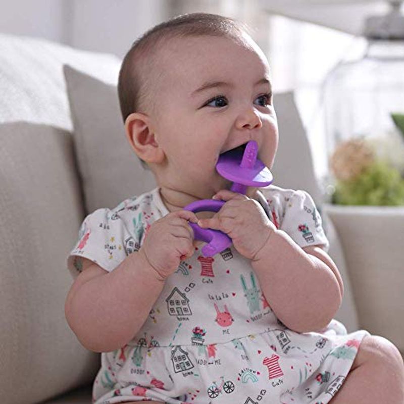 Jucarii, Copii si Bebe - Jucarii si jocuri - Jucarii bebelusi - Jucarii pentru dentitie - INEL GINGIVAL DIN SILICON, MOMBELLA - ELEFANT MOV - Infinity.ro