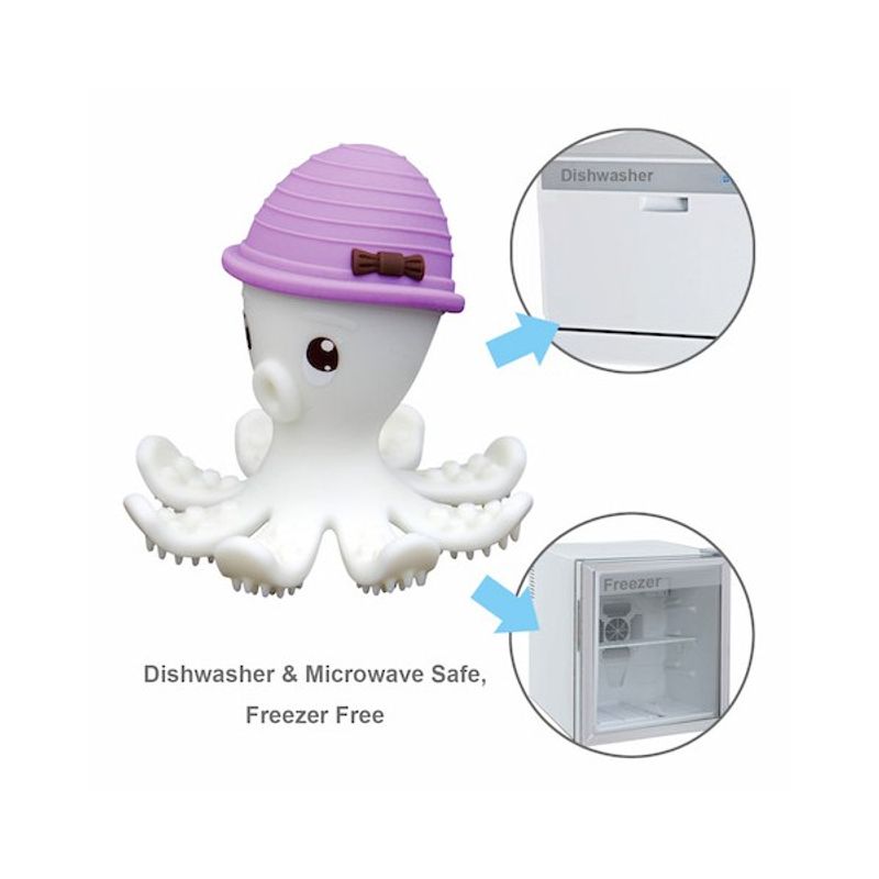 Jucarii, Copii si Bebe - Jucarii si jocuri - Jucarii bebelusi - Jucarii pentru dentitie - INEL GINGIVAL DIN SILICON, MOMBELLA - OCTOPUS MOV - Infinity.ro