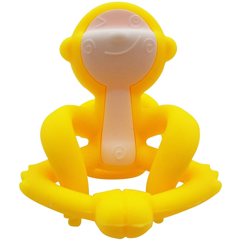 Jucarii, Copii si Bebe - Jucarii si jocuri - Jucarii bebelusi - Jucarii pentru dentitie - INEL GINGIVAL DIN SILICON, MOMBELLA - MAIMUTICA GALBENA - Infinity.ro